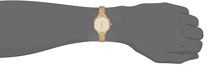 Omax Champange Dial Stainless Steel Mesh Band Gold Watch for Women 00FMB002Q001