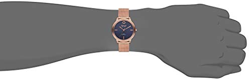 Omax Women's Blue Dial Rose Gold Mesh Watch – Stainless Steel, Quartz | 00FMB0126004
