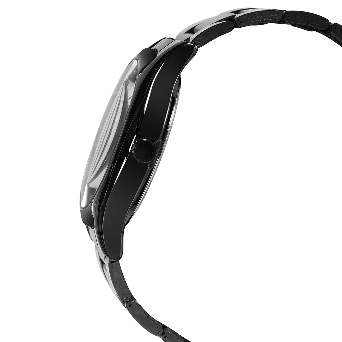 Omax Stainless Steel Black Gun Metal Watch for Men BBGS317