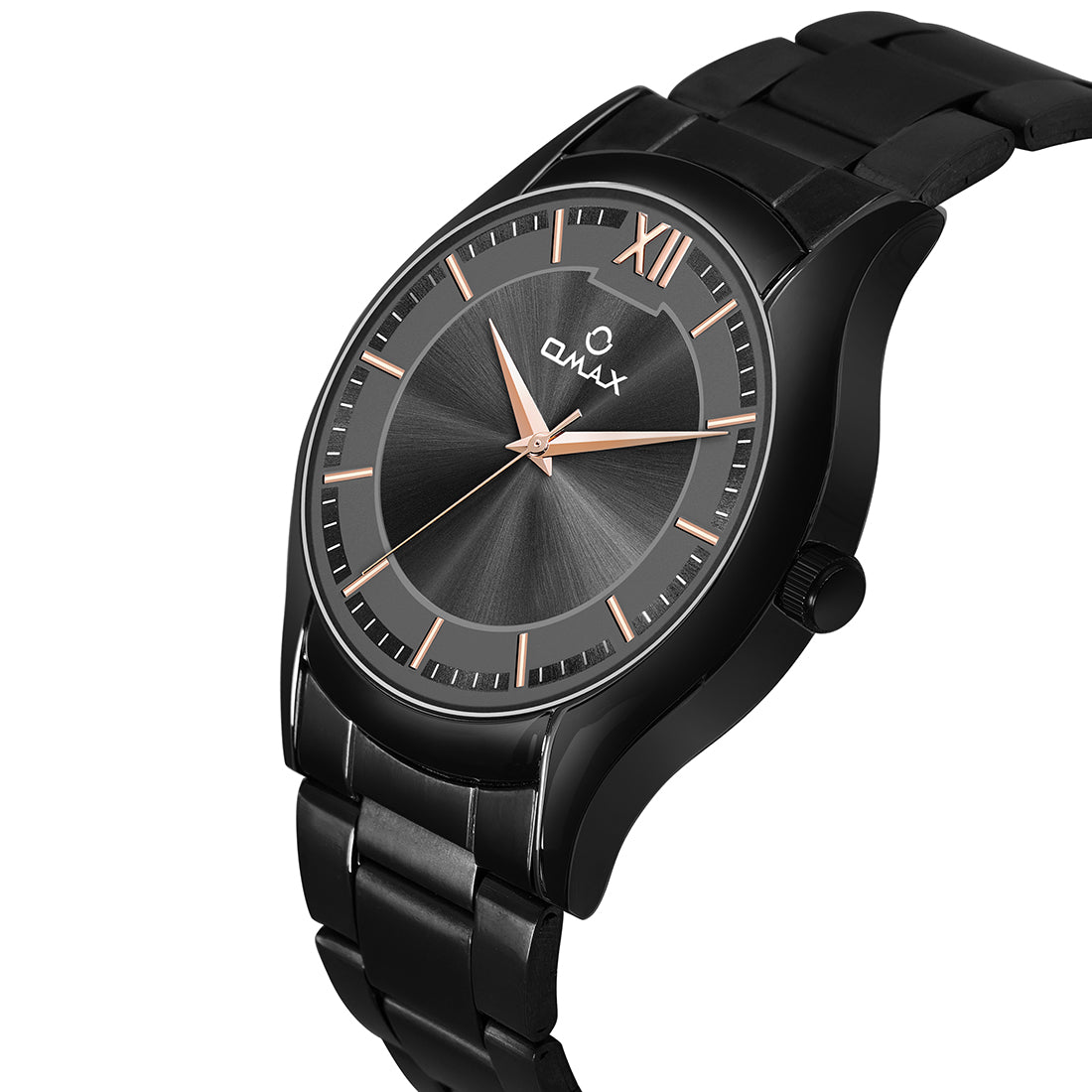 Omax Black chain gents watch