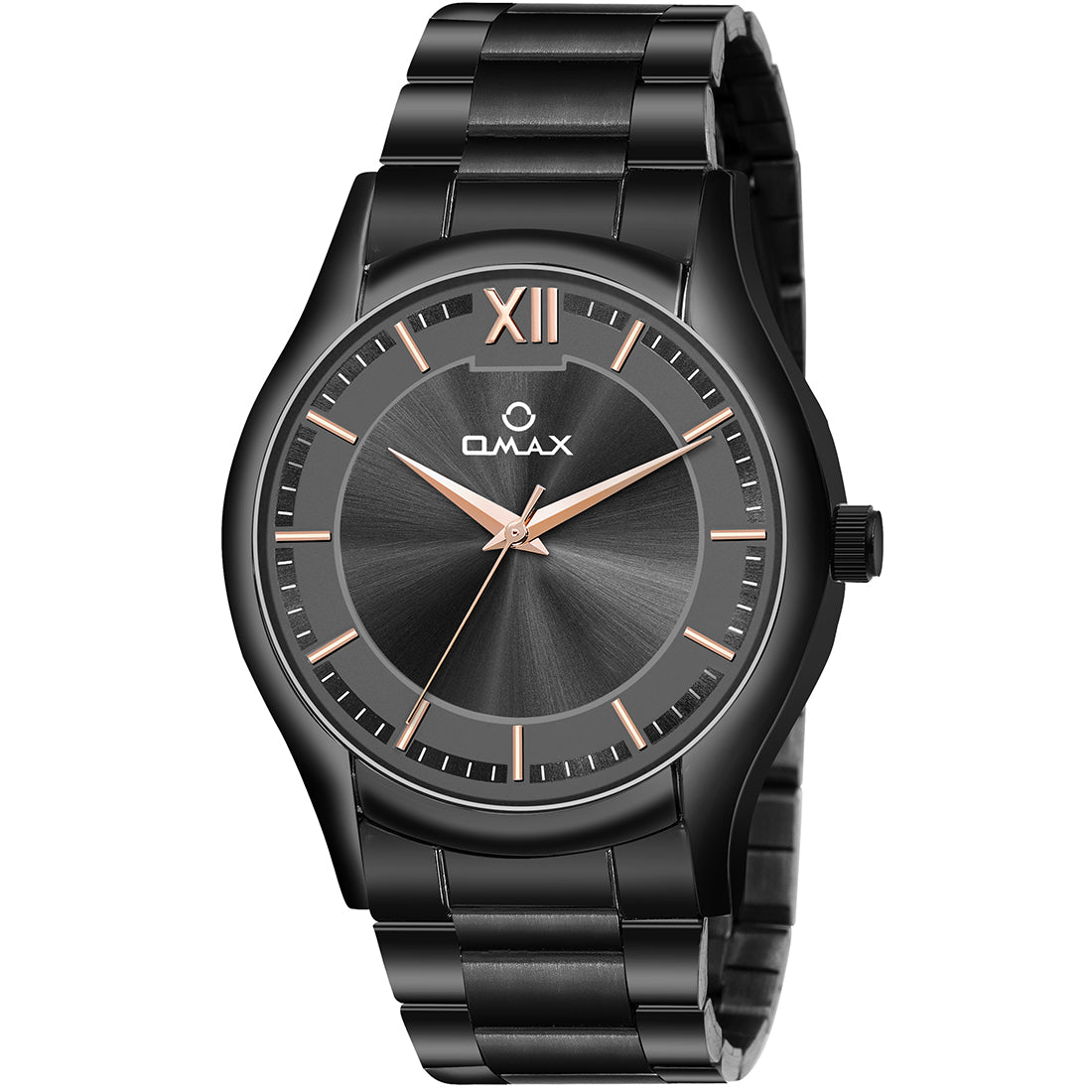 Omax Black chain gents watch