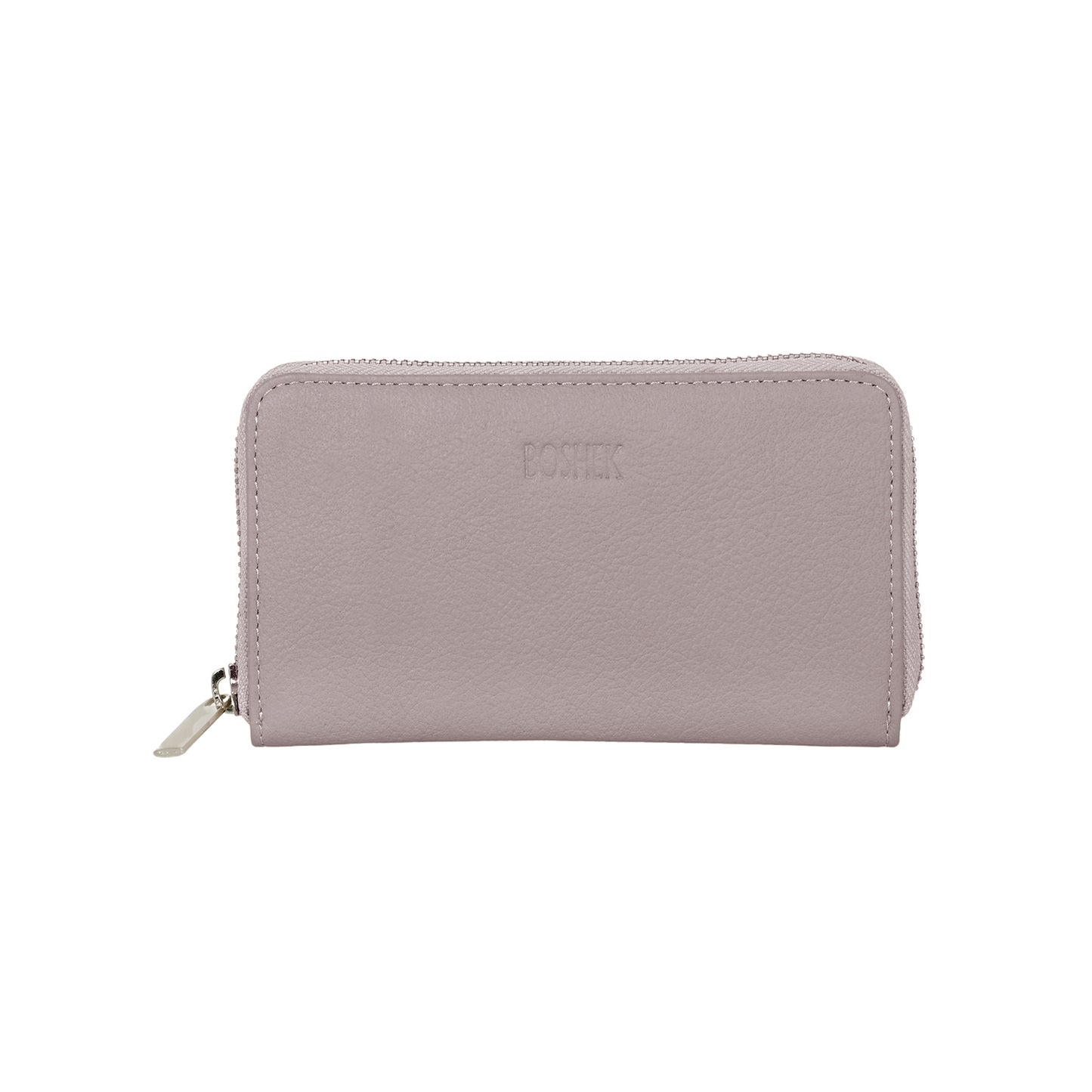 Boshek Off White Full Zipper Closure Genuine Leather Clutch Purse for Women-FWL250