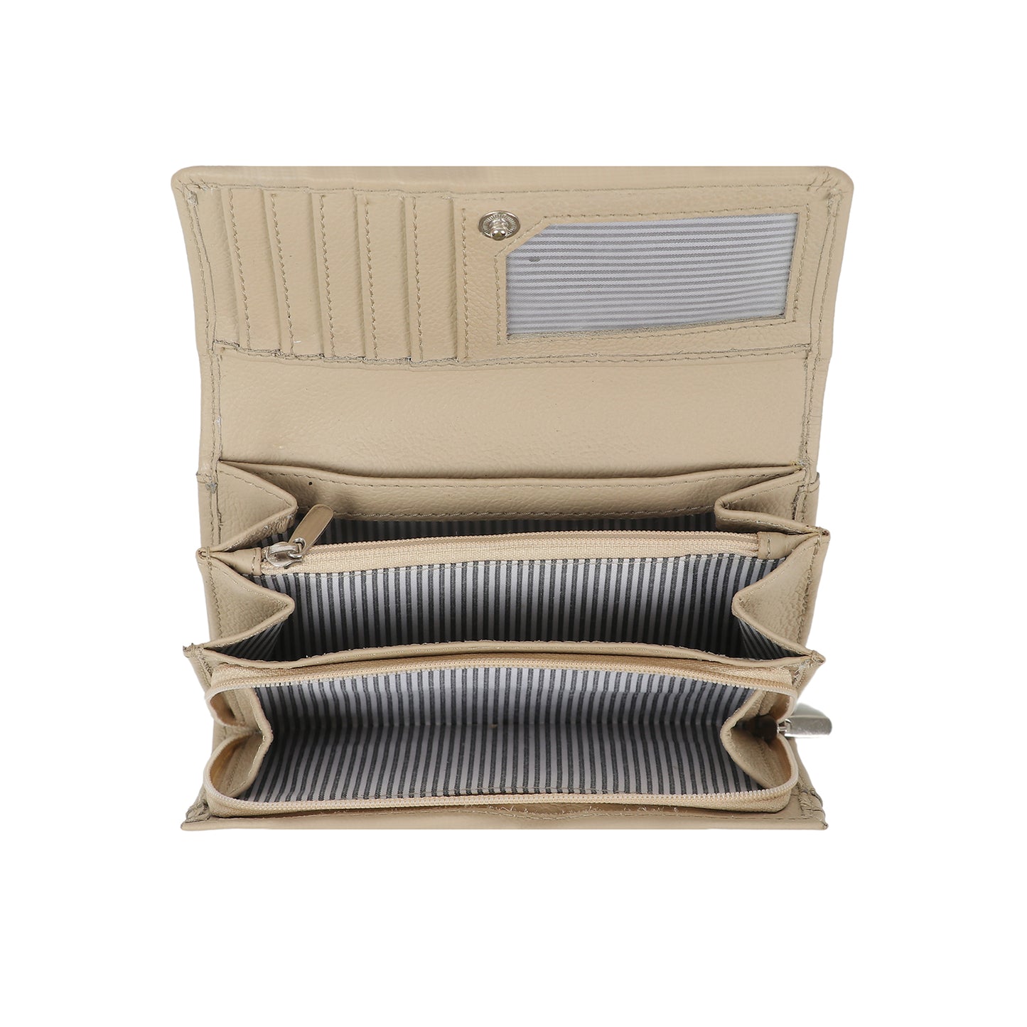 Boshek Beige Genuine Leather Clutch Purse for Women