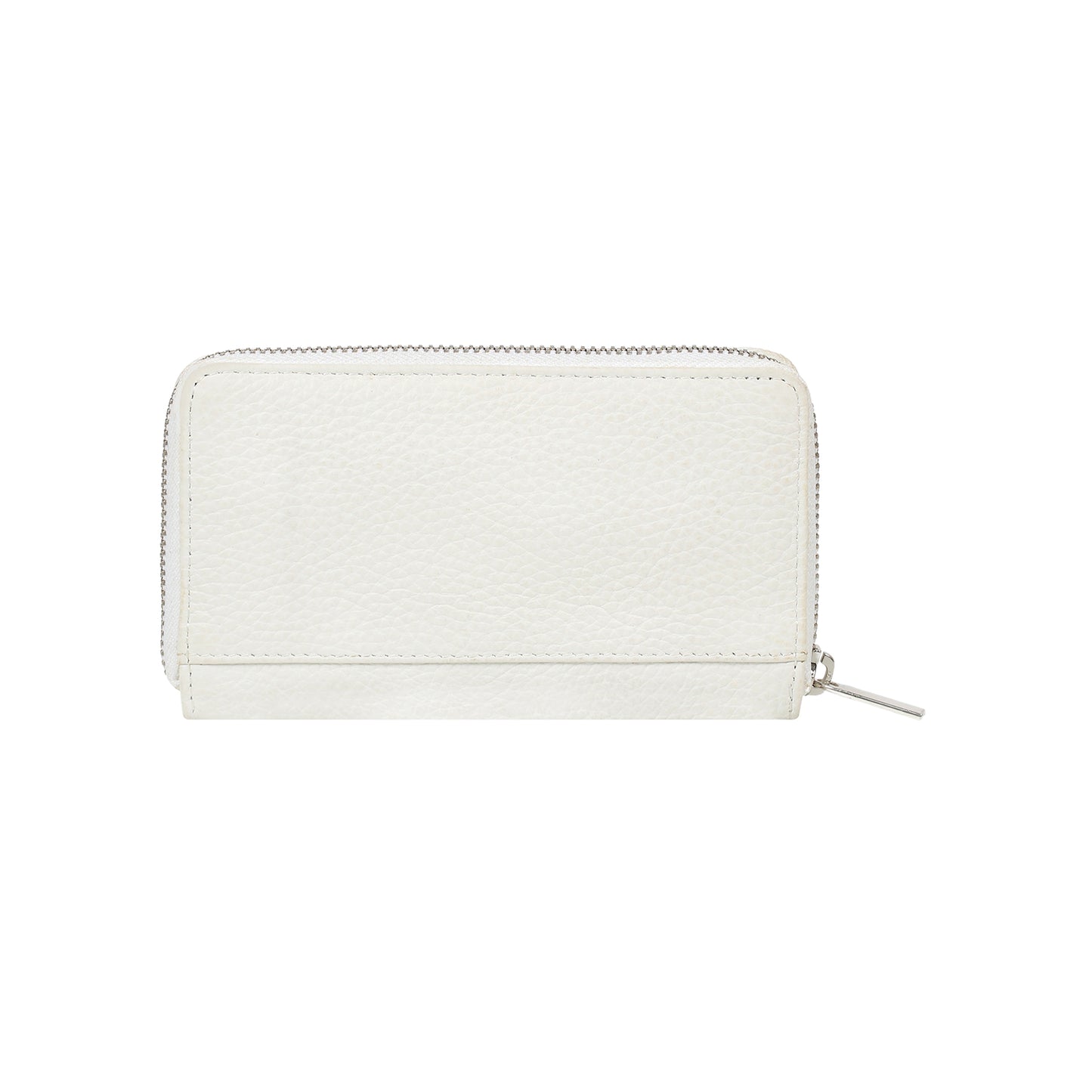 Boshek White Full Zipper Closure Genuine Leather Clutch Purse for Women-FWL250