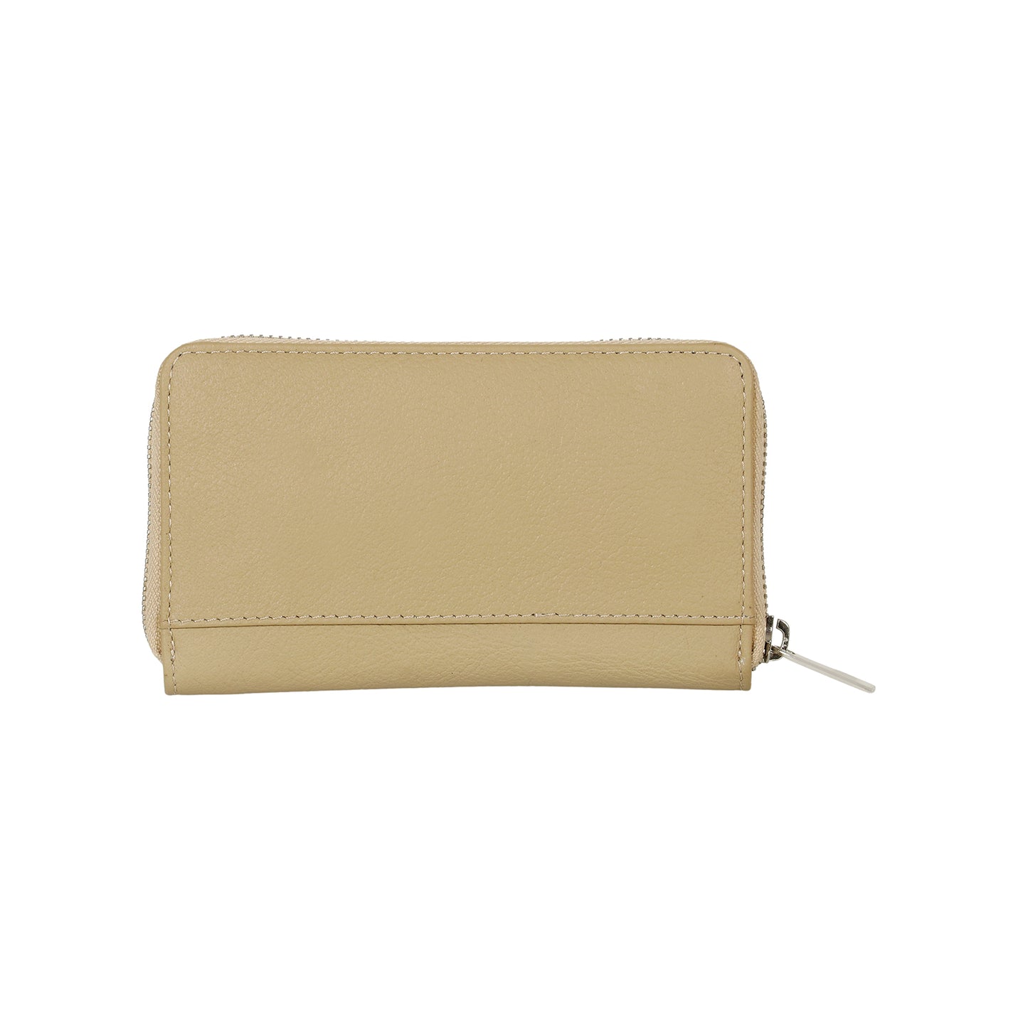 Boshek Beige Full Zipper Closure Genuine Leather Clutch Purse for Women-FWL250