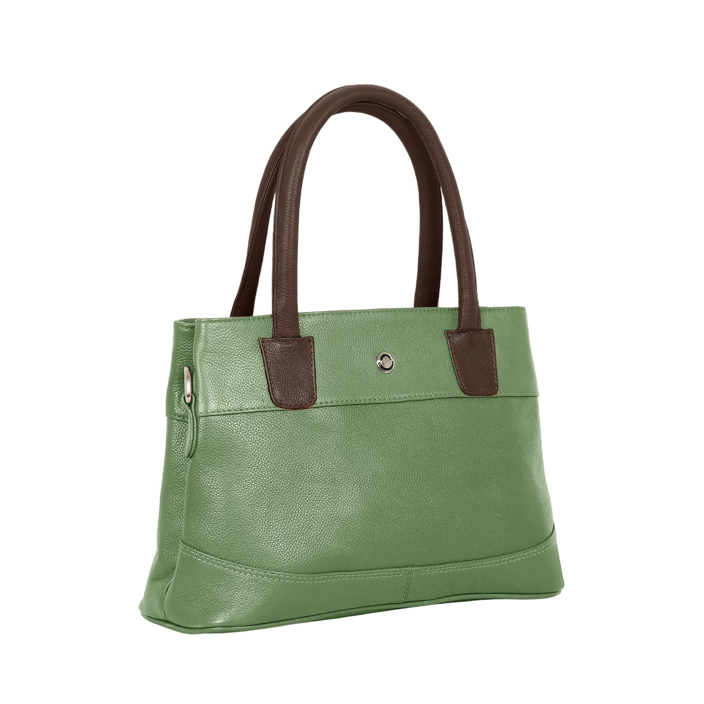 Omax Olive Solid Genuine Leather Stylish Double compartment Shoulder, tote Handbag for Women LTHRL4