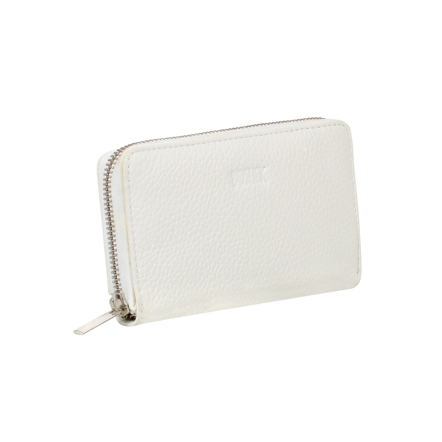Boshek White Full Zipper Closure Genuine Leather Clutch Purse for Women-FWL250