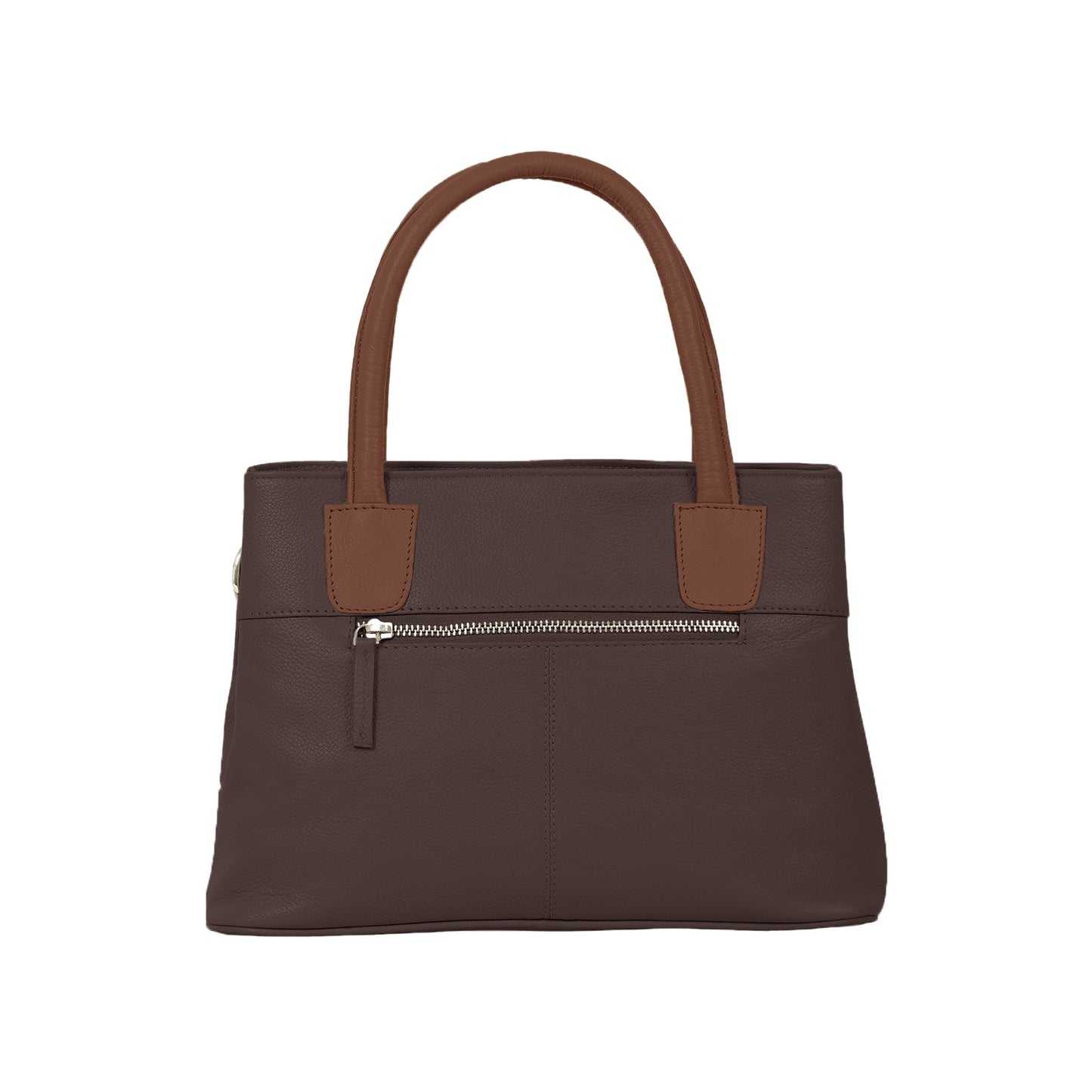 Omax Brown Solid Genuine Leather Stylish Double compartment Shoulder, tote Handbag for Women LTHRL4