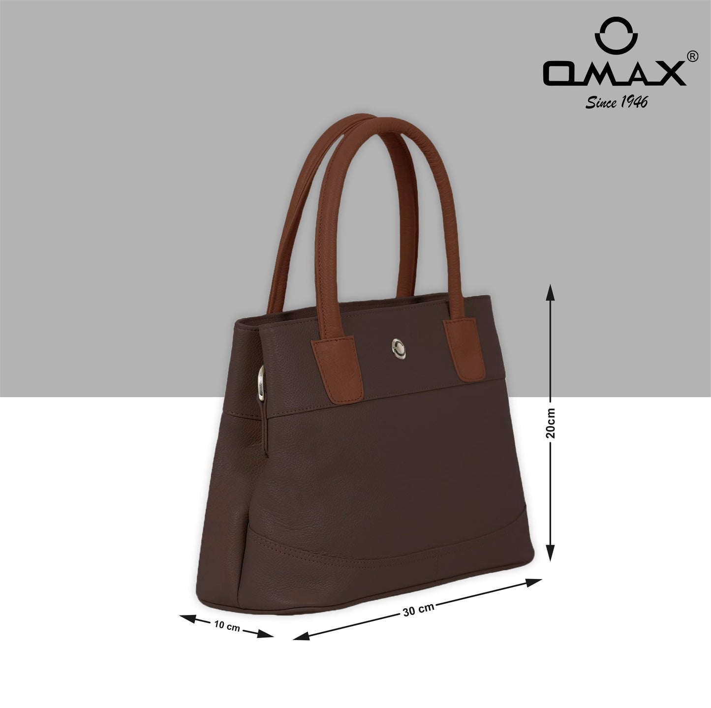 Omax Brown Solid Genuine Leather Stylish Double compartment Shoulder, tote Handbag for Women LTHRL4