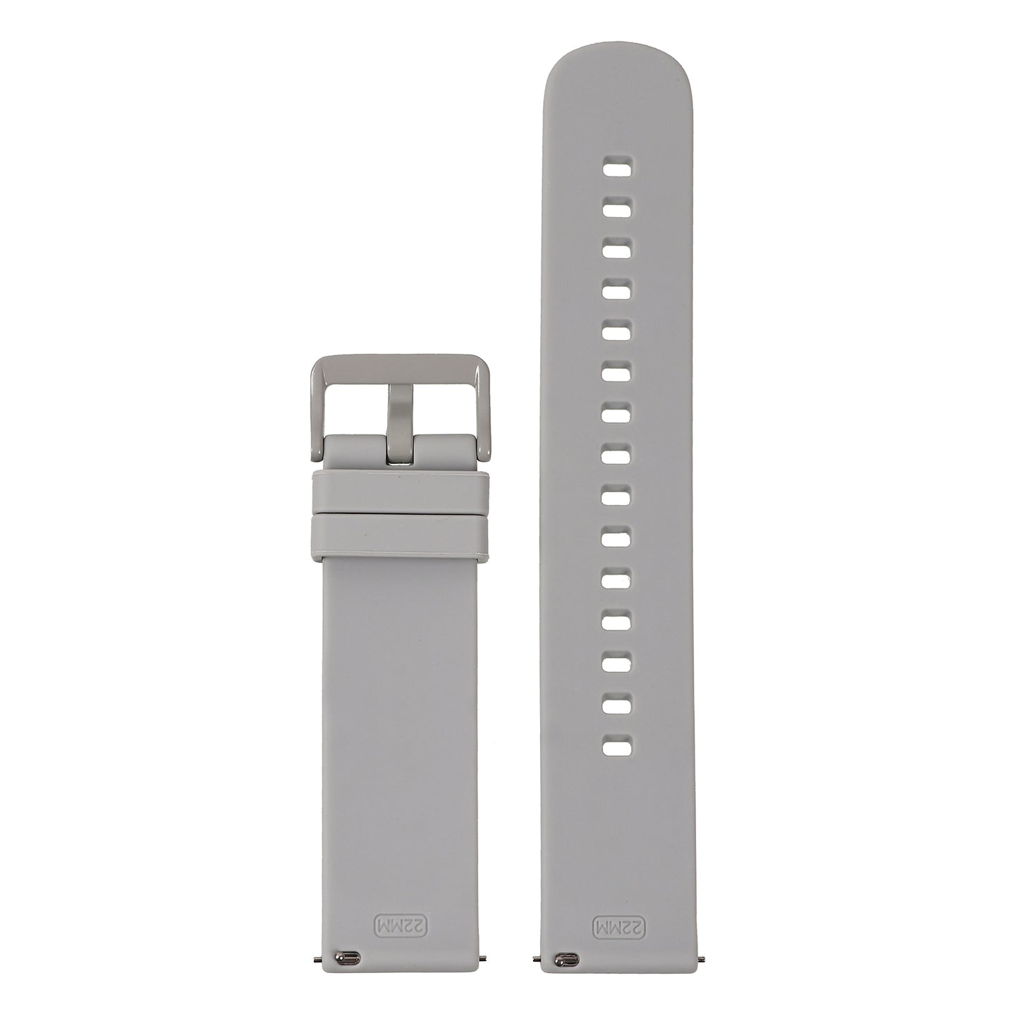 Omax 22 MM Grey Color Textured, Ribbed Premium Grade, super flexible and smooth silicon watch strap and band compatible with All smart, digital and analog watches FSS06-GY-22-GY