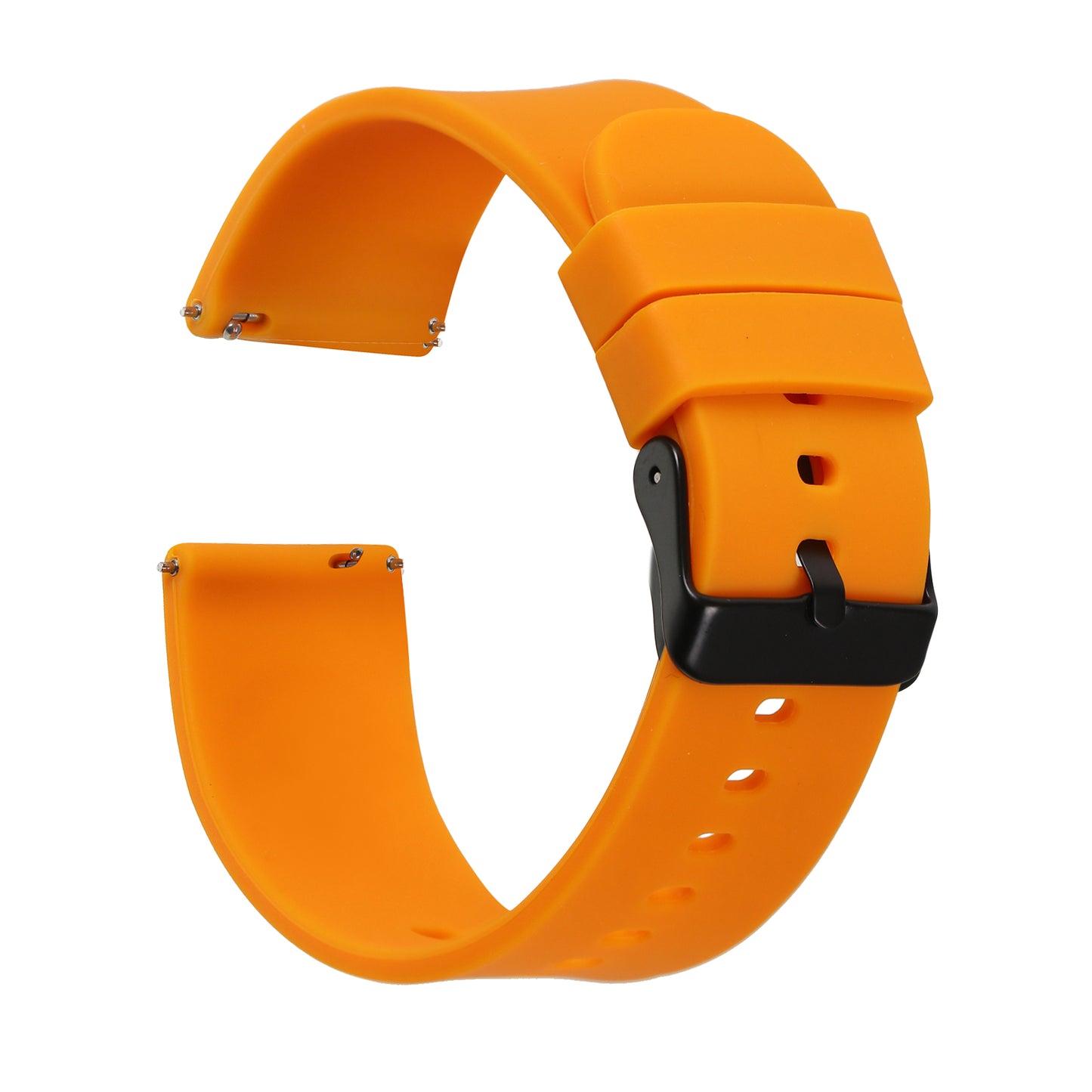 Omax 22mm Orange Color Premium Grade, super flexible and smooth silicon watch strap and band compatible with All smart, digital and analog watches FSS02-OE-22-B