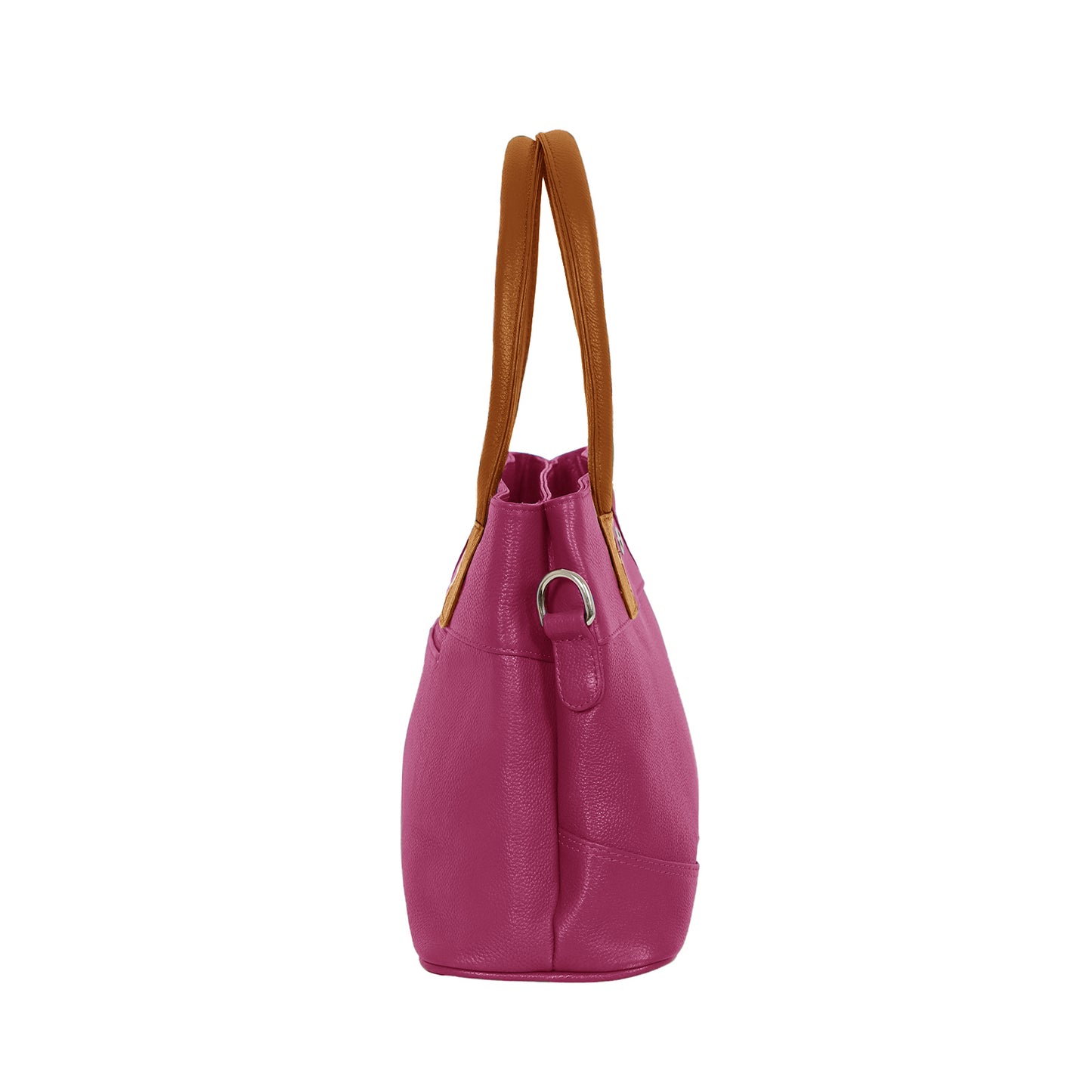 Omax Maroon Solid Genuine Leather Stylish Double Compartment Shoulder, Tote Handbag for Women LTHRL4