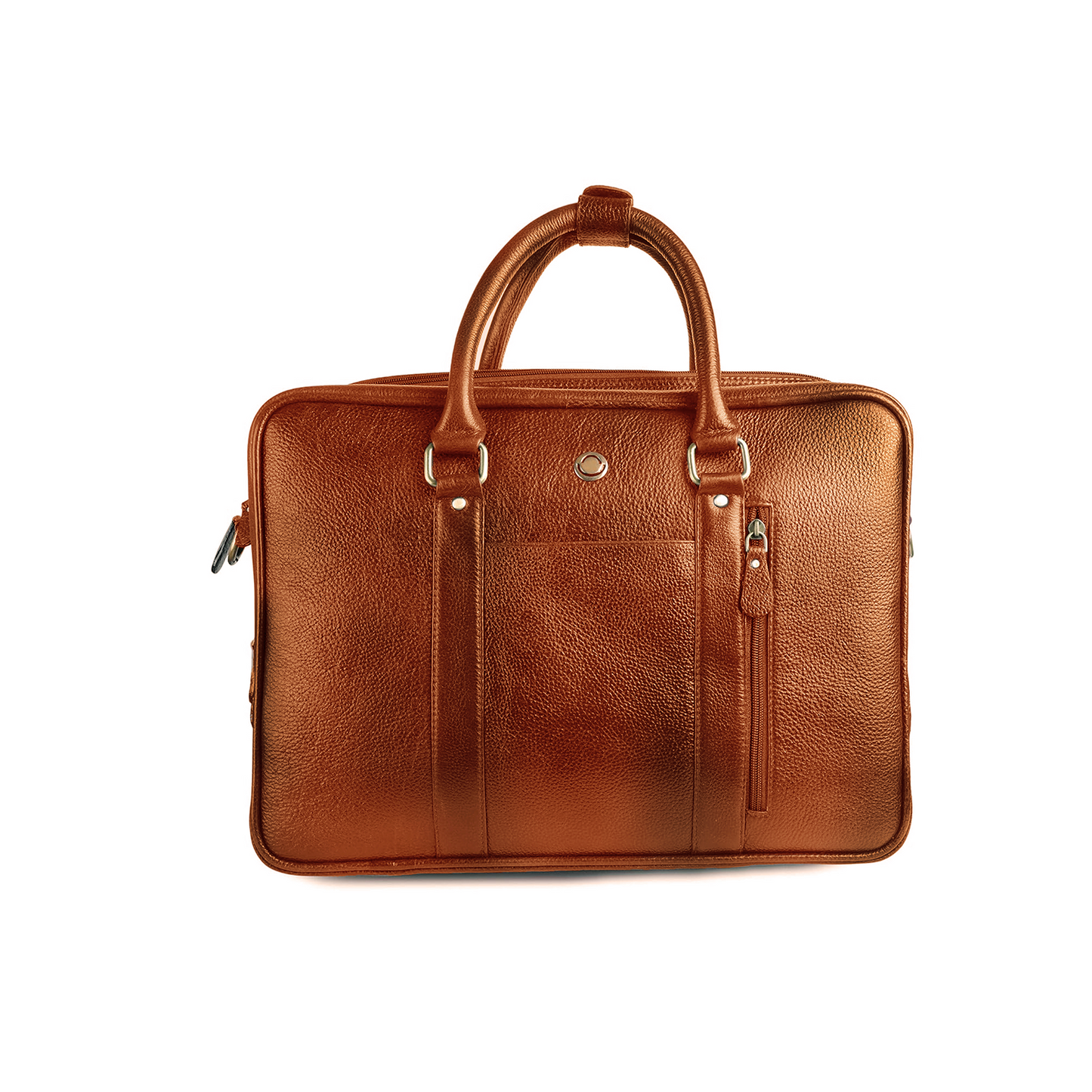 Omax Tan Color Genuine Leather Double Compartment Messenger Laptop Bag LTHR03