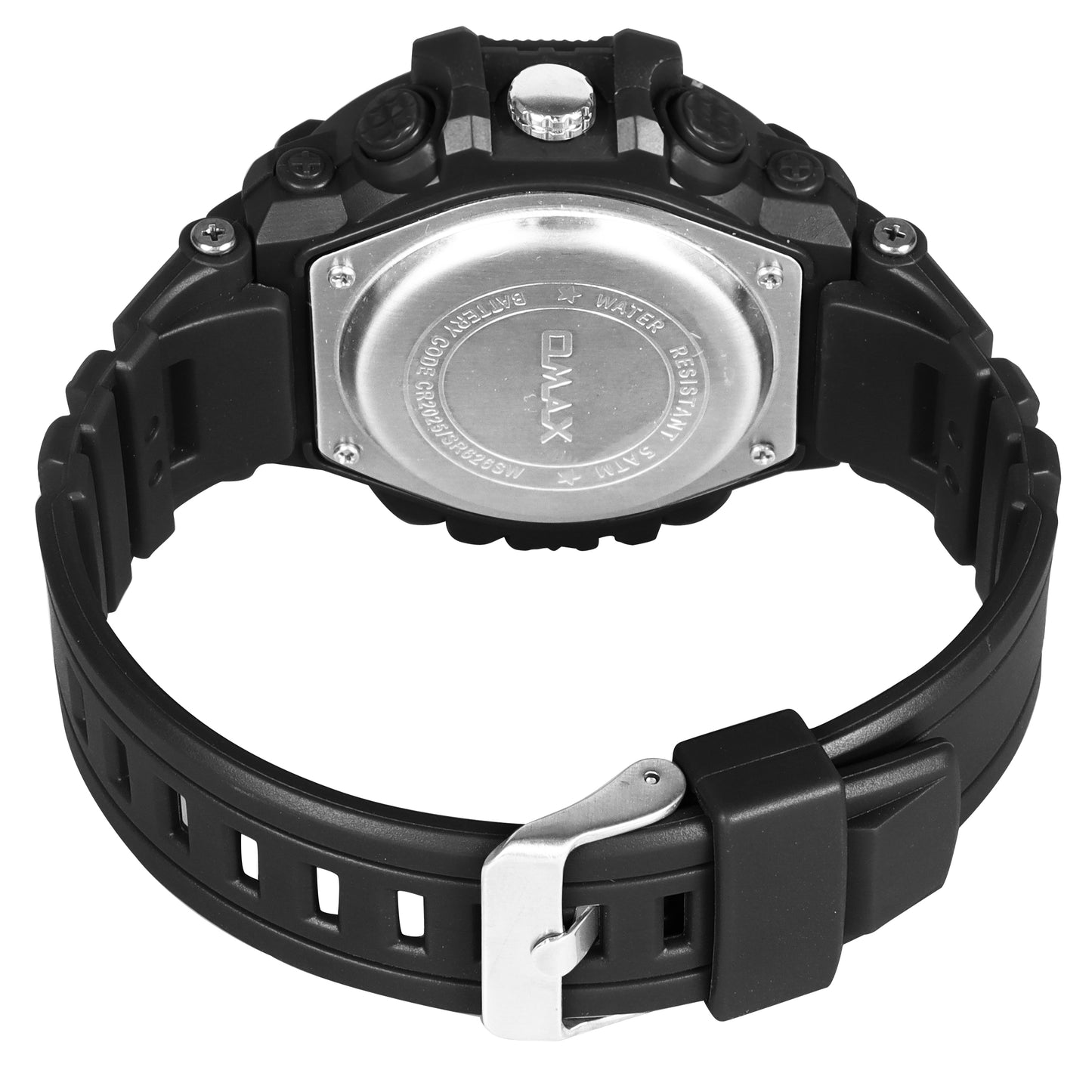 OMAX Analogue and Digital with Black Resin Fiber Case Strap Watch for Men and Women-DS0100