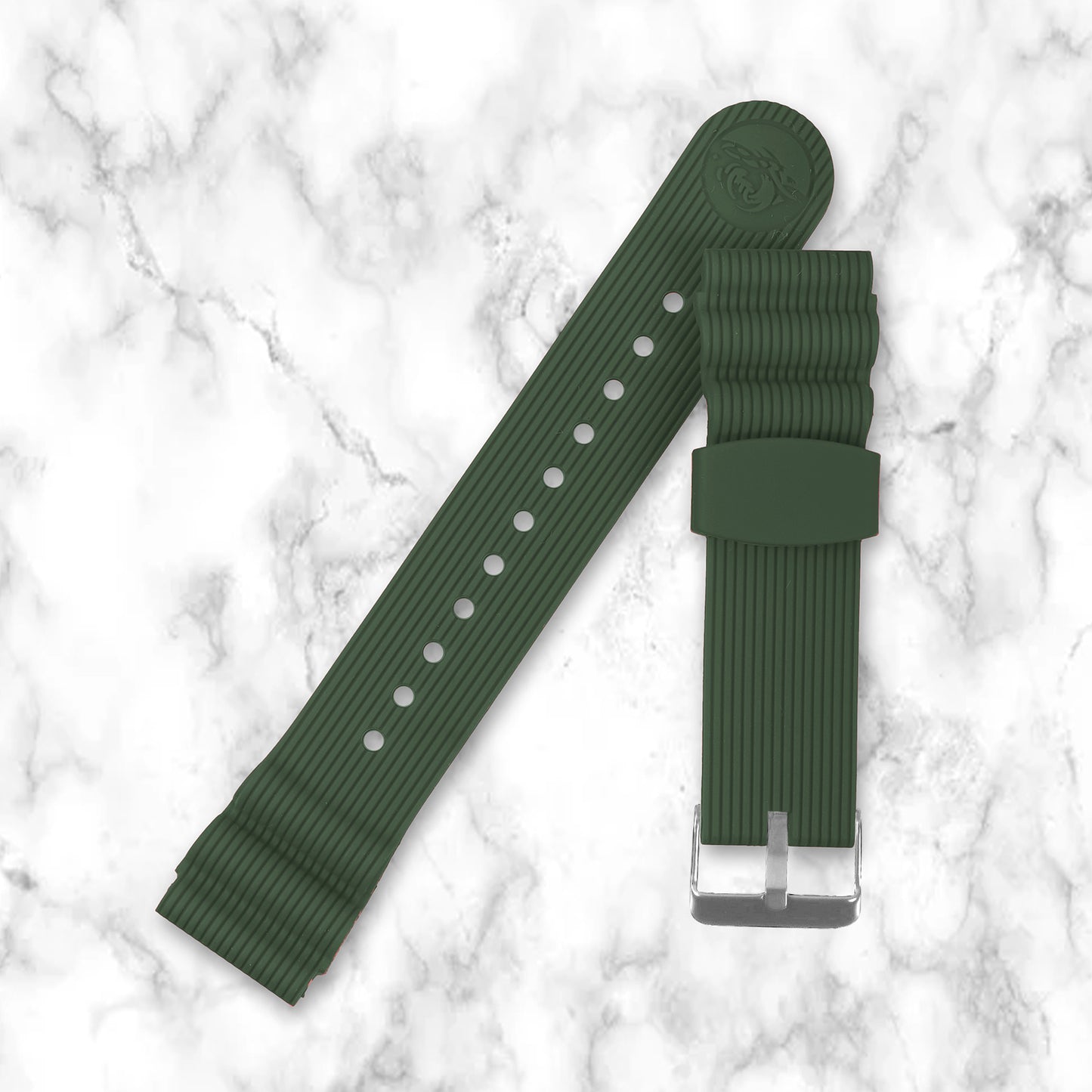 Omax 22 mm Olive Silicone Smart Watch Replacement Band Universal Strap Compatible with All Brands Watch FSS14-GN-22-S
