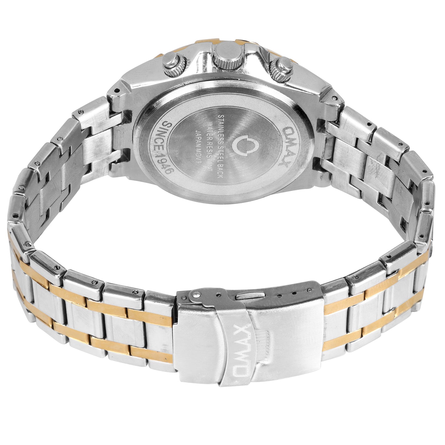 OMAX Multifunction Black Stainless Steel Watch for Men SS538