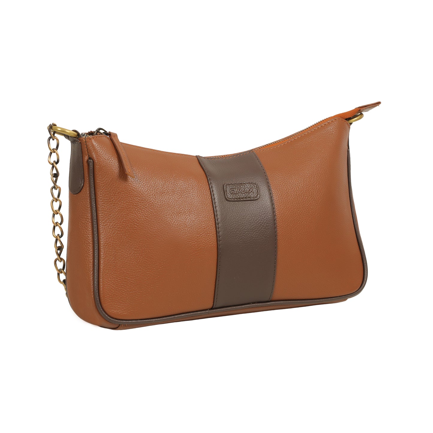 Omax Tan Brown Contrast Full-Grain Genuine Leather Satchels Handbags ,Shoulder Sling Bags, Ladies Purse for Women-LTHRL8
