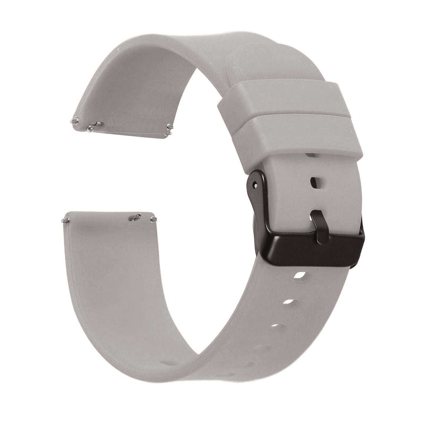 Omax 22mm Grey Color Premium Grade, super flexible and smooth silicon watch strap and band compatible with All smart, digital and analog watches FSS02-GY-22-B