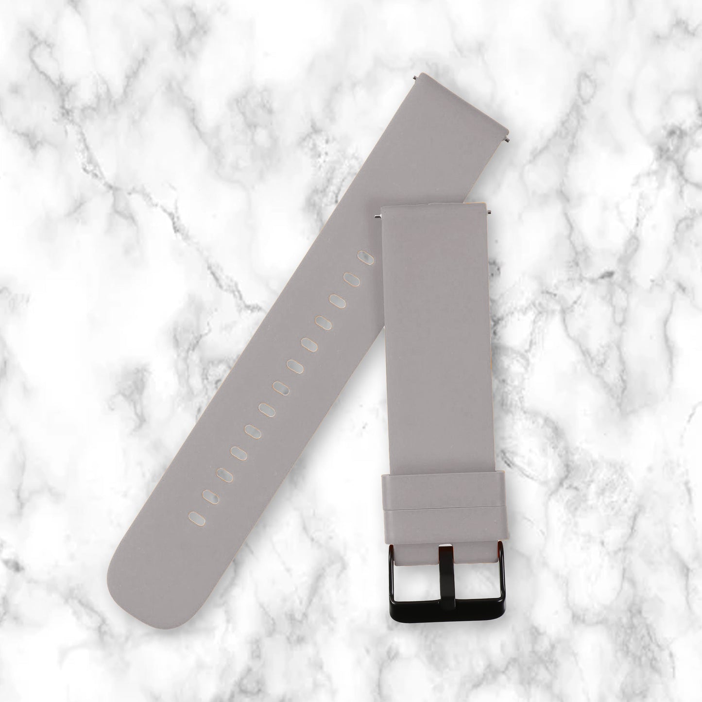 Omax 22mm Grey Color Premium Grade, super flexible and smooth silicon watch strap and band compatible with All smart, digital and analog watches FSS91-GY-22-B