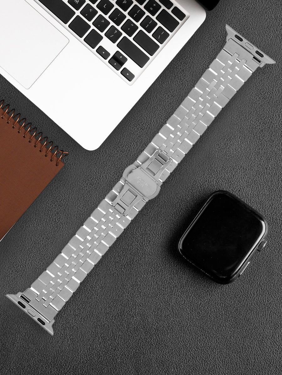 Omax Stainless Steel Metal Chain Bands Compatible with Apple Watch Band Ultra 2 49mm 45mm 44mm 42mm for iWatch Bands Ultra Series 9 8 7 6 5 4 3 2 1 SE SE2 FMS108