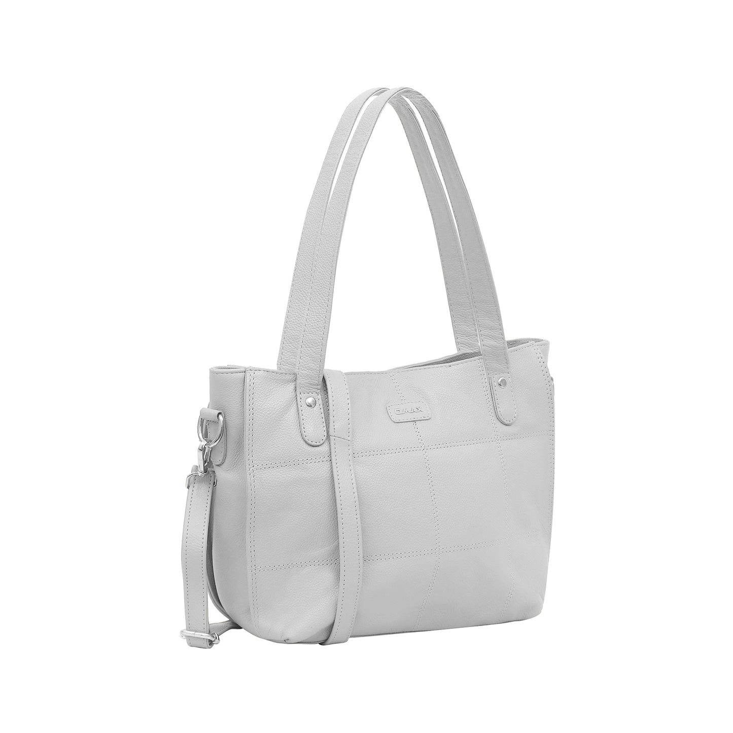 Omax White Genuine Leather Handbag Bag