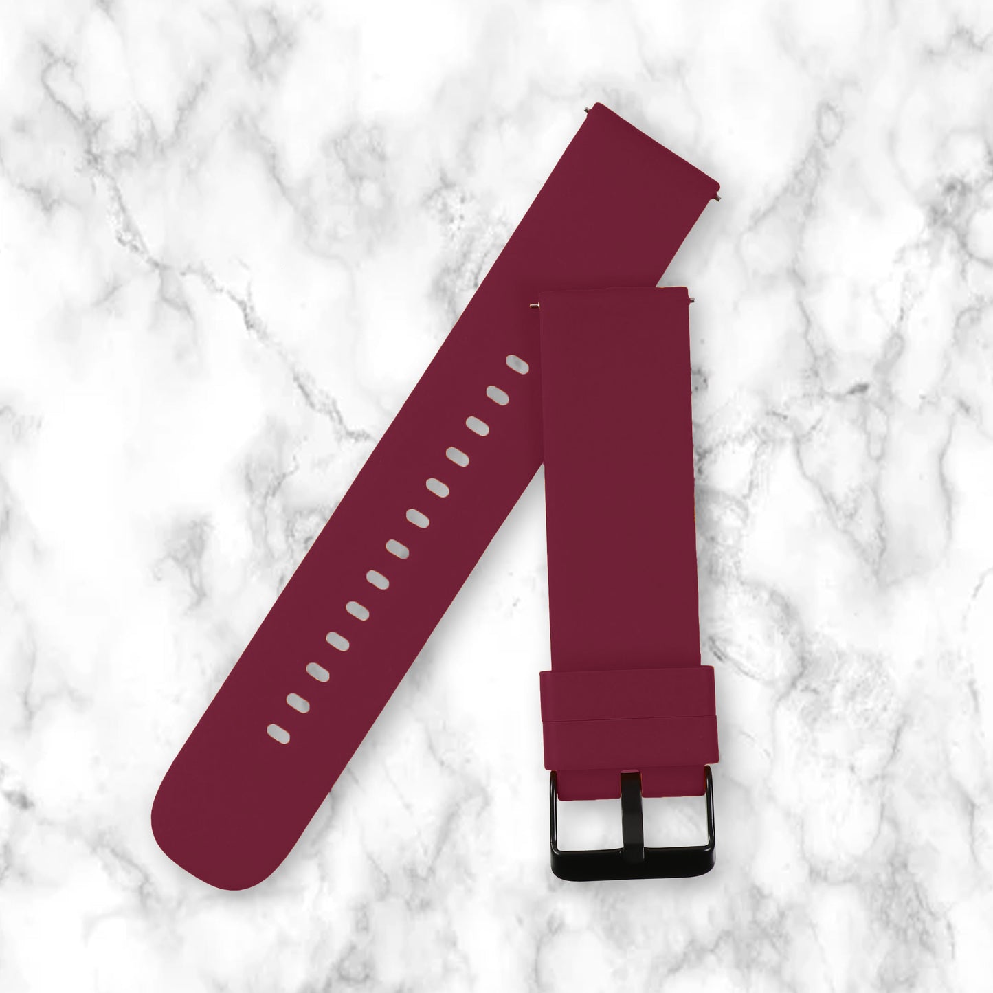 Omax 22mm Maroon Color Premium Grade, super flexible and smooth silicon watch strap and band compatible with All smart, digital and analog watches FSS02-MN-22-B