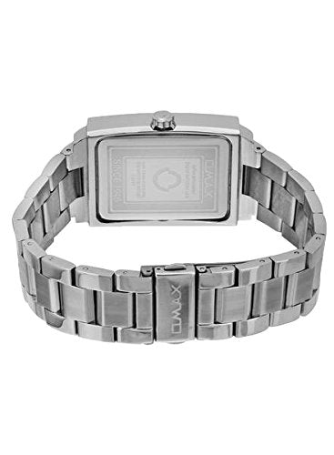 Omax White Square Dial Red index with Silver Stainless Steel Strap Watch for Men SS209