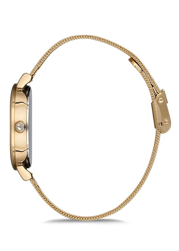 Omax White Dial Golden Watch for Women 00FMB020Q000