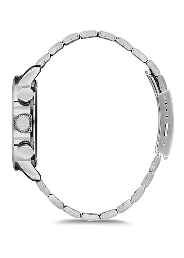 OMAX Analog Multifunction Black Dial Silver Stainless Steel bracelet Men’s Watch -GX16P26I