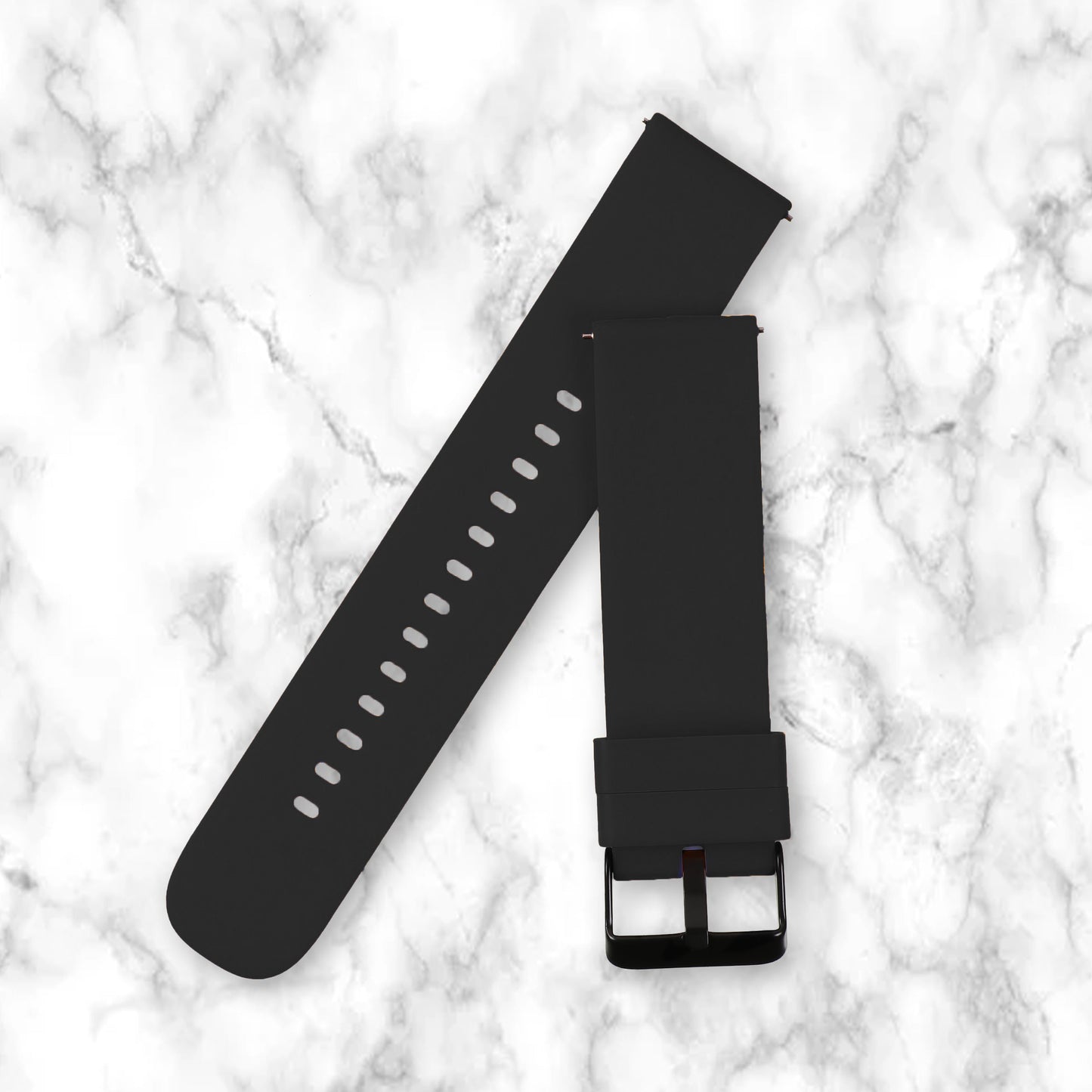 Omax 22mm Black Color Premium Grade, super flexible and smooth silicon watch strap and band compatible with All smart, digital and analog watches FSS02-BK-22-B