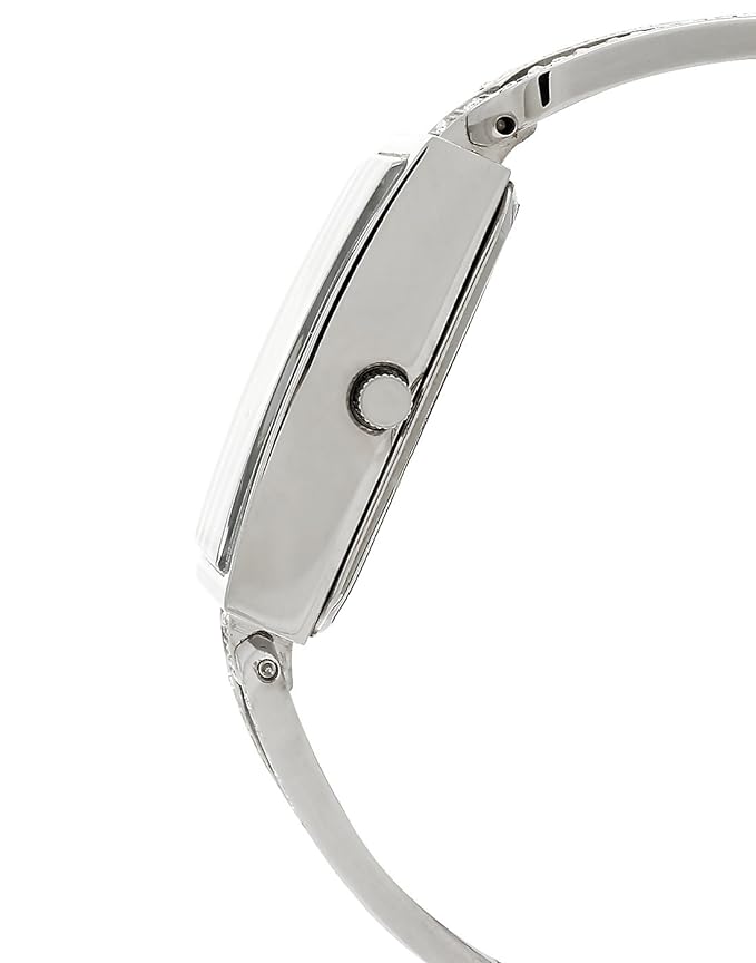 Omax White Square Dial Stainless Steel Watch for Women LS276