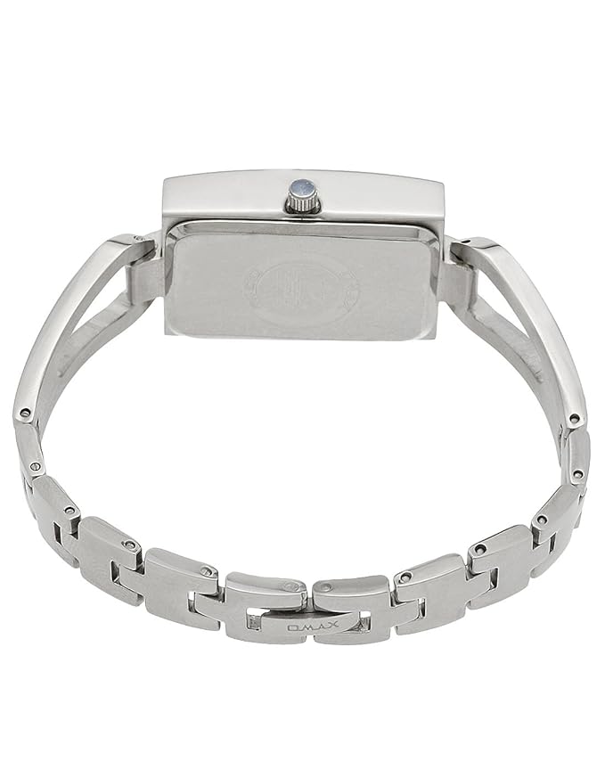 Omax White Square Dial Stainless Steel Watch for Women LS276