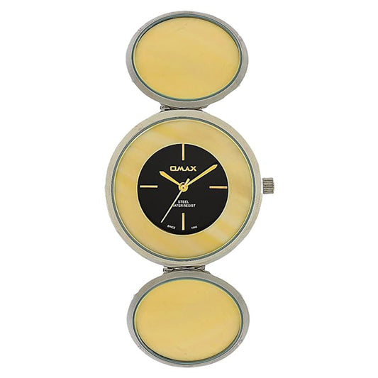 OMAX Black Dial Silver Stainless Steel Strap Unique Design Elegant and Timeless Watch for Women-LS277
