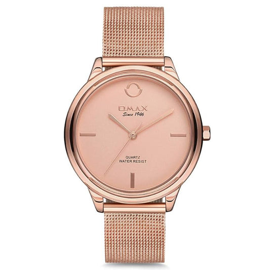 Omax Rose Gold Steel Watch for Women -00FMB012600F