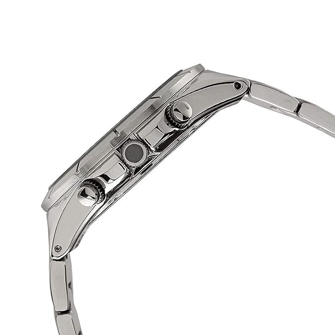 Omax Big Blue Dial Multifunction Strong Stainless Steel Silver Color Bracelet Chain Day Date and Month Heavy Duty Watch for men-SS601