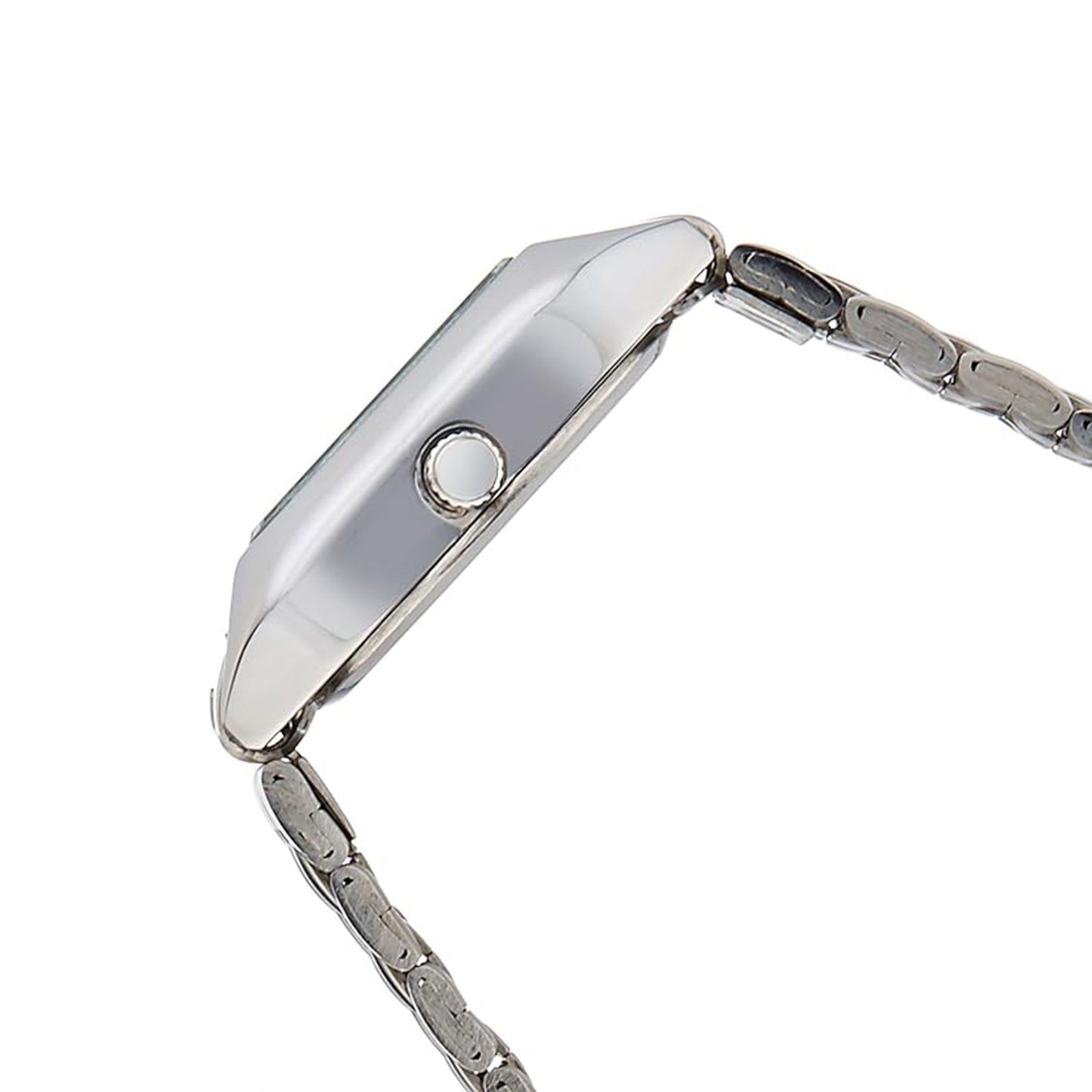 Omax Analog Black Rectangle Dial Stainless Steel Bracelet Style Strap Watch for Women BLS214V002