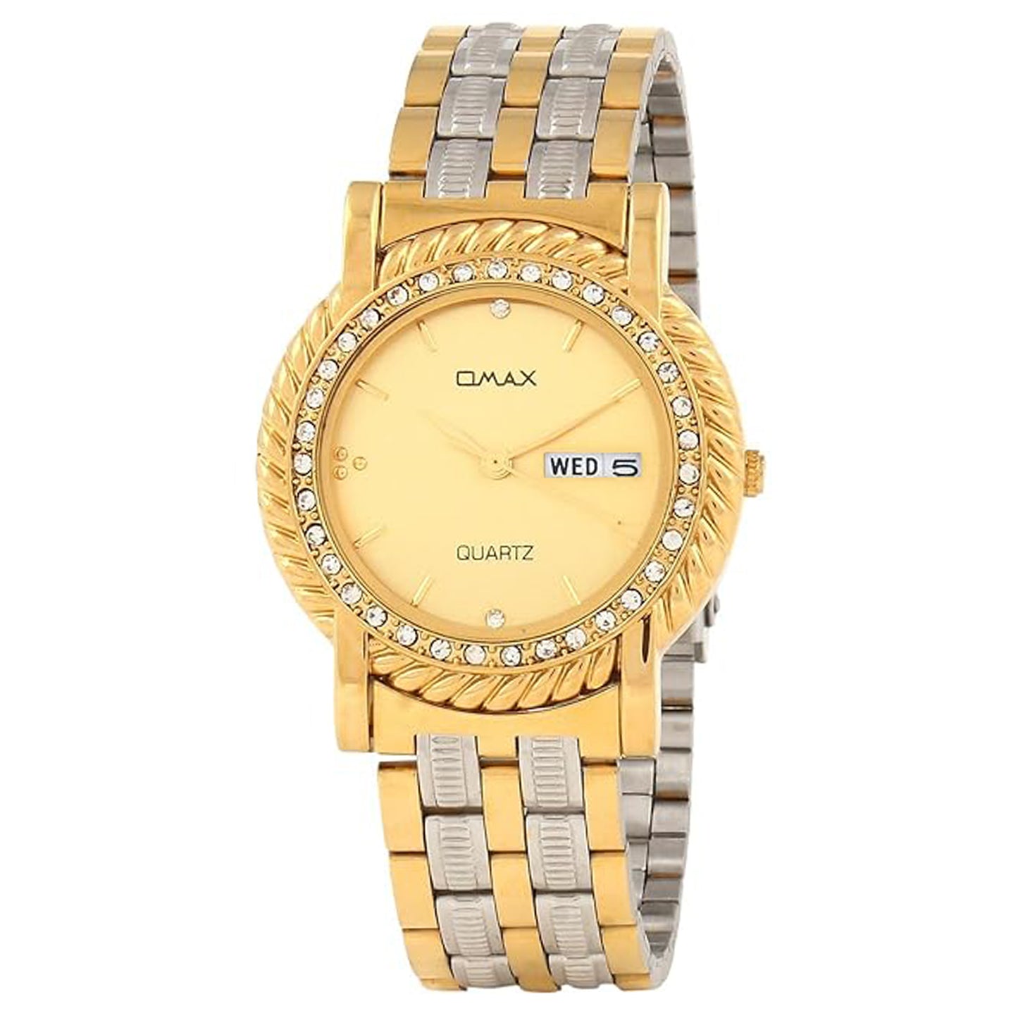 Omax Siver Dial , Stainless Steel  Strap Day Date  Display Watch for Men BGS174TA001