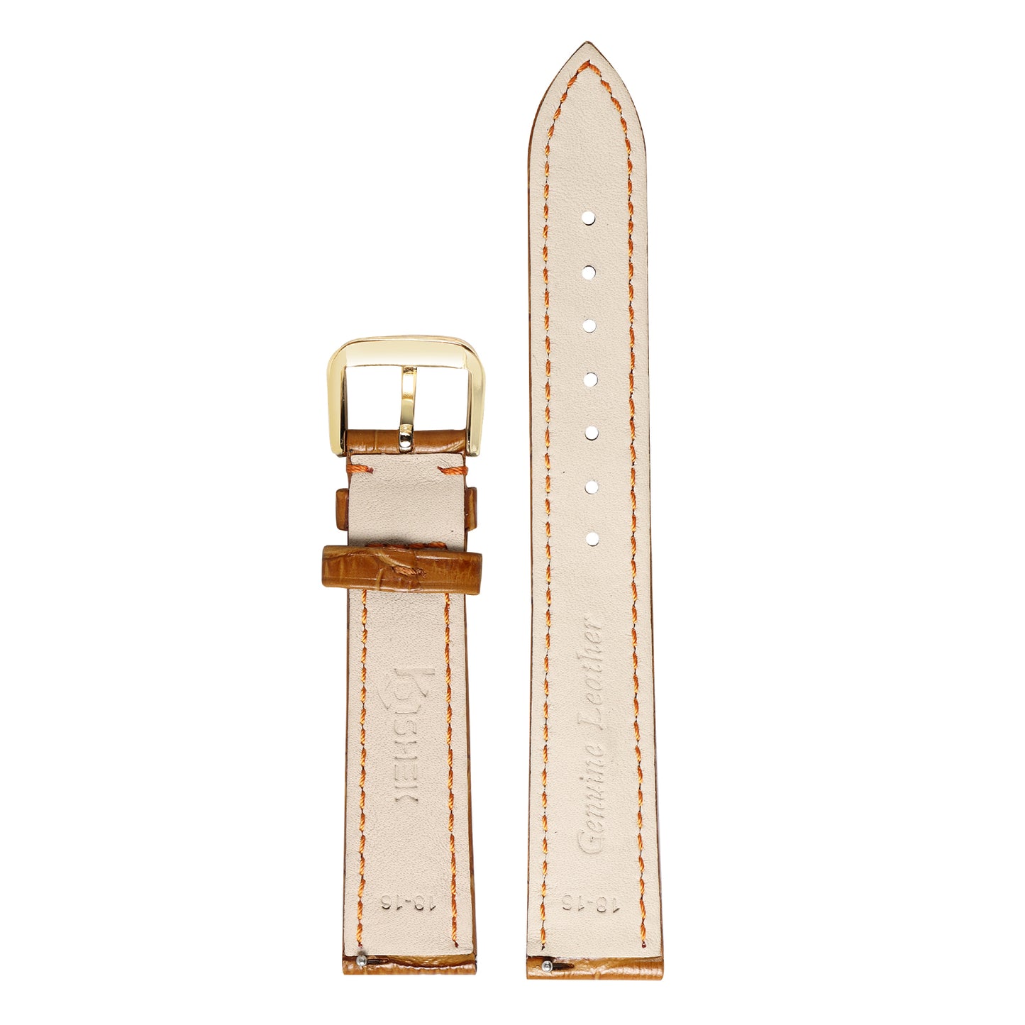 Boshek Tan Genuine Leather Croco Design Watch Strap for Quick Release and Self Changeable FS353_20 MM