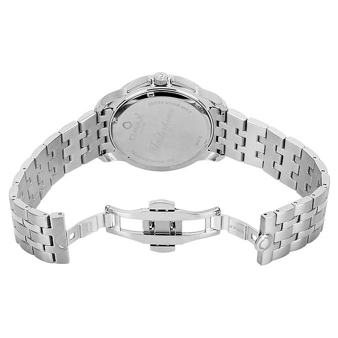 Omax Black Multifunction Silver Stainless Steel Mens Watch MG19P26I