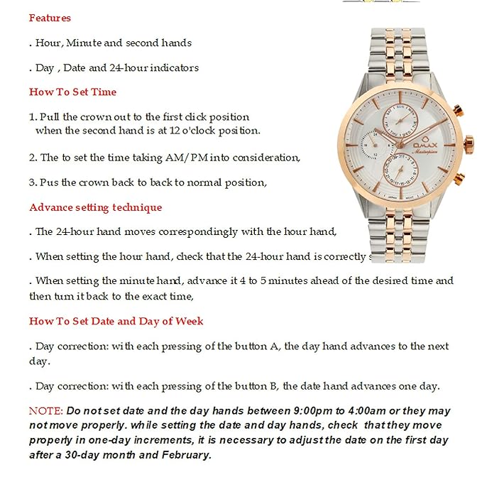 OMAX Analog Multifunction White Dial Stainless Steel Two Tone bracelet Strap Men’s Watch - MG11C6CI