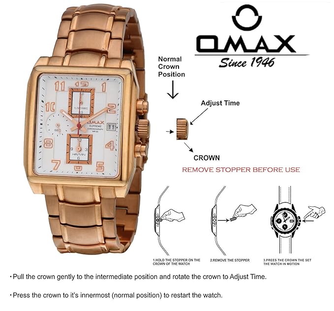 omax chronograph dial numerical stainless steel coloret bracelet chain mens watches-CS models