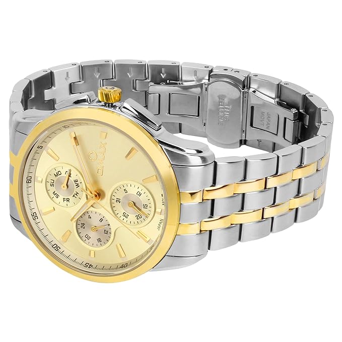 OMAX Analog Multifunction Champagne Dial Men’s Watch - MG19T1TI