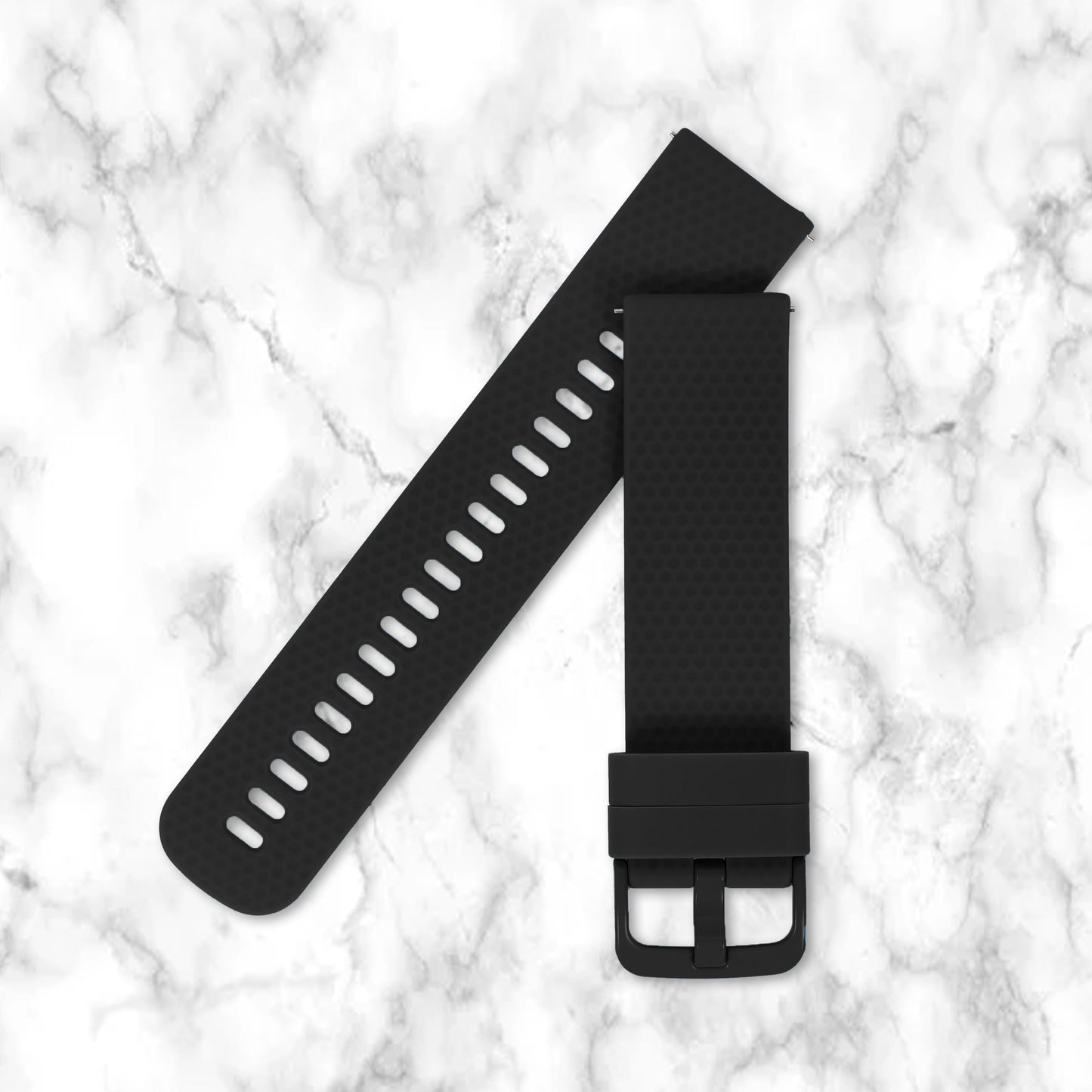 Omax 22 MM Black Ribbed Premium Grade, super flexible, Textured and smooth silicon watch strap and band compatible with All smart, digital and analog watches FSS08-BK-22-BK