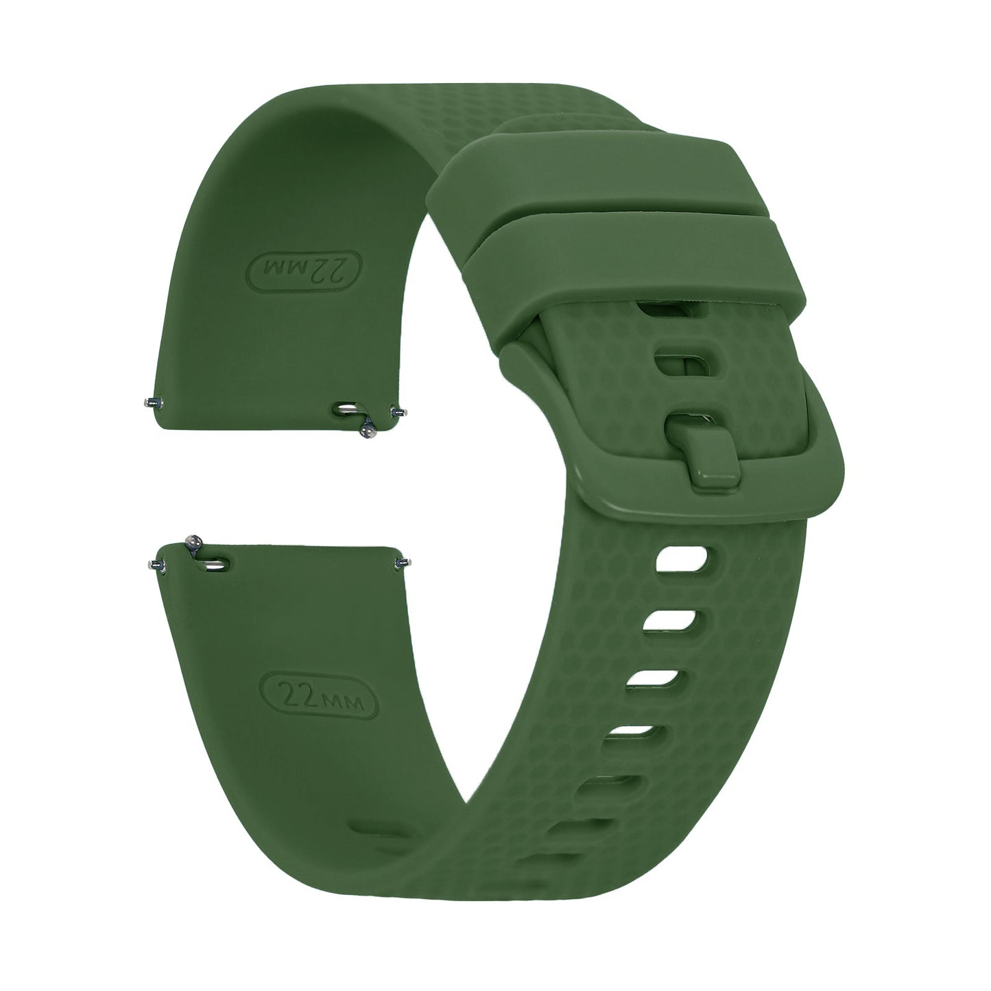 Omax 22 MM Green Ribbed Premium Grade, super flexible, Textured and smooth silicon watch strap and band compatible with All smart, digital and analog watches FSS08-GN-22-GN