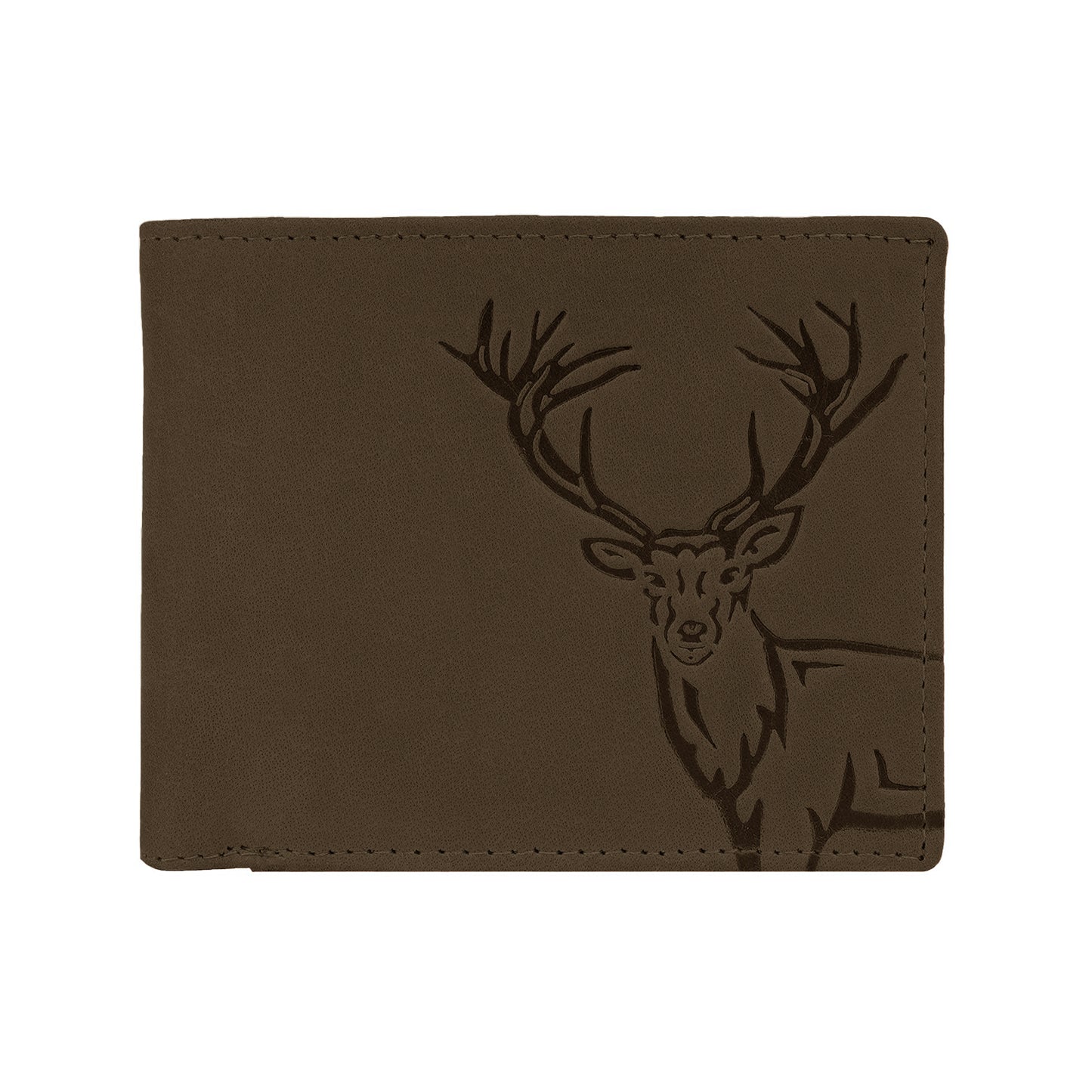 OMAX Brown Eagle Embossed Design Genuine Leather Mens Wallet with Free Rakhi for Brother RBFW253