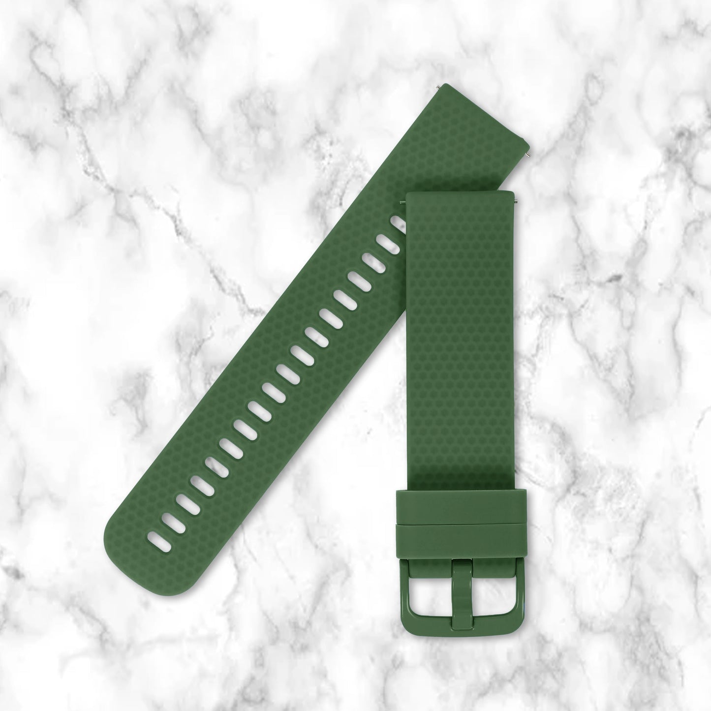 Omax 22 MM Green Ribbed Premium Grade, super flexible, Textured and smooth silicon watch strap and band compatible with All smart, digital and analog watches FSS08-GN-22-GN