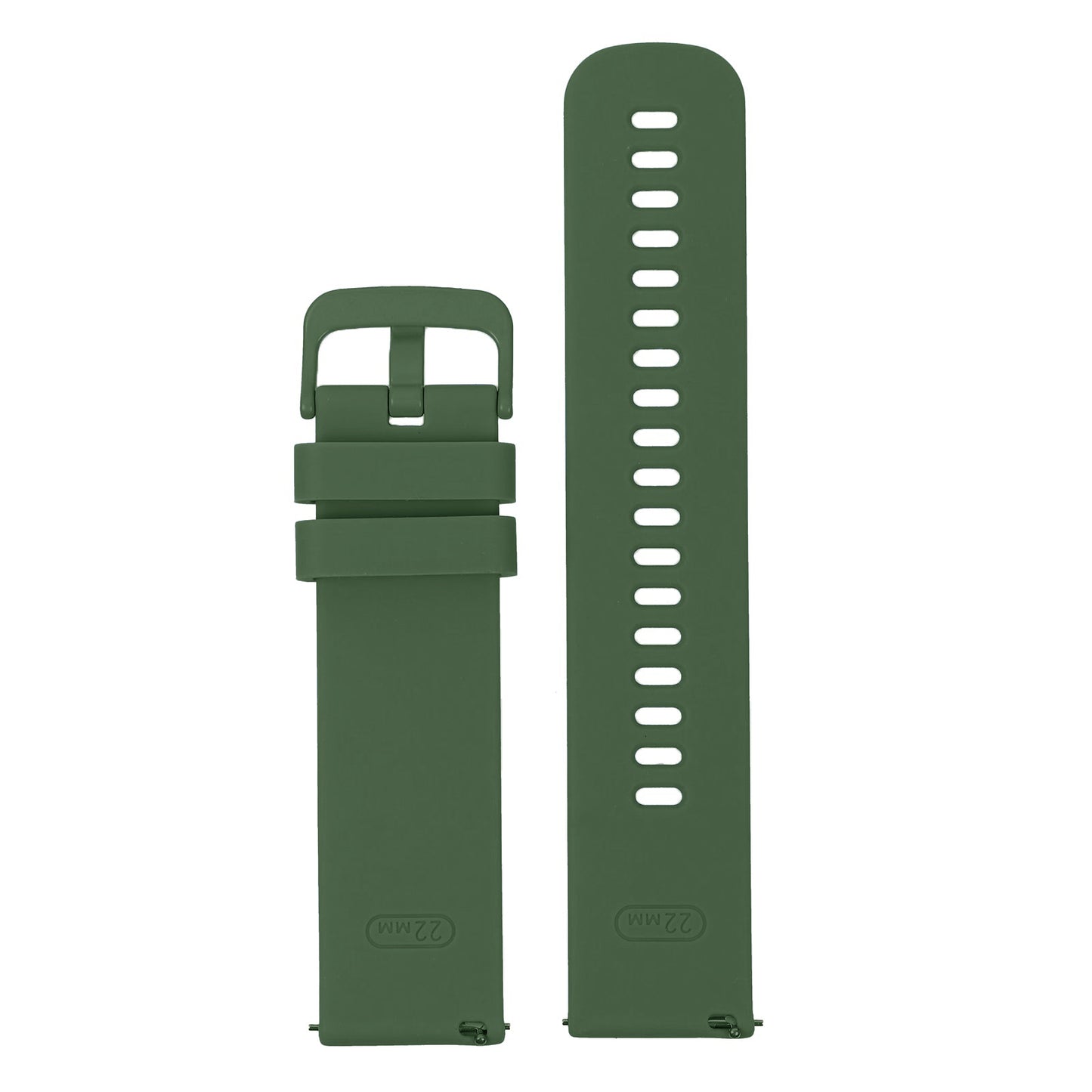 Omax 22 MM Green Ribbed Premium Grade, super flexible, Textured and smooth silicon watch strap and band compatible with All smart, digital and analog watches FSS08-GN-22-GN