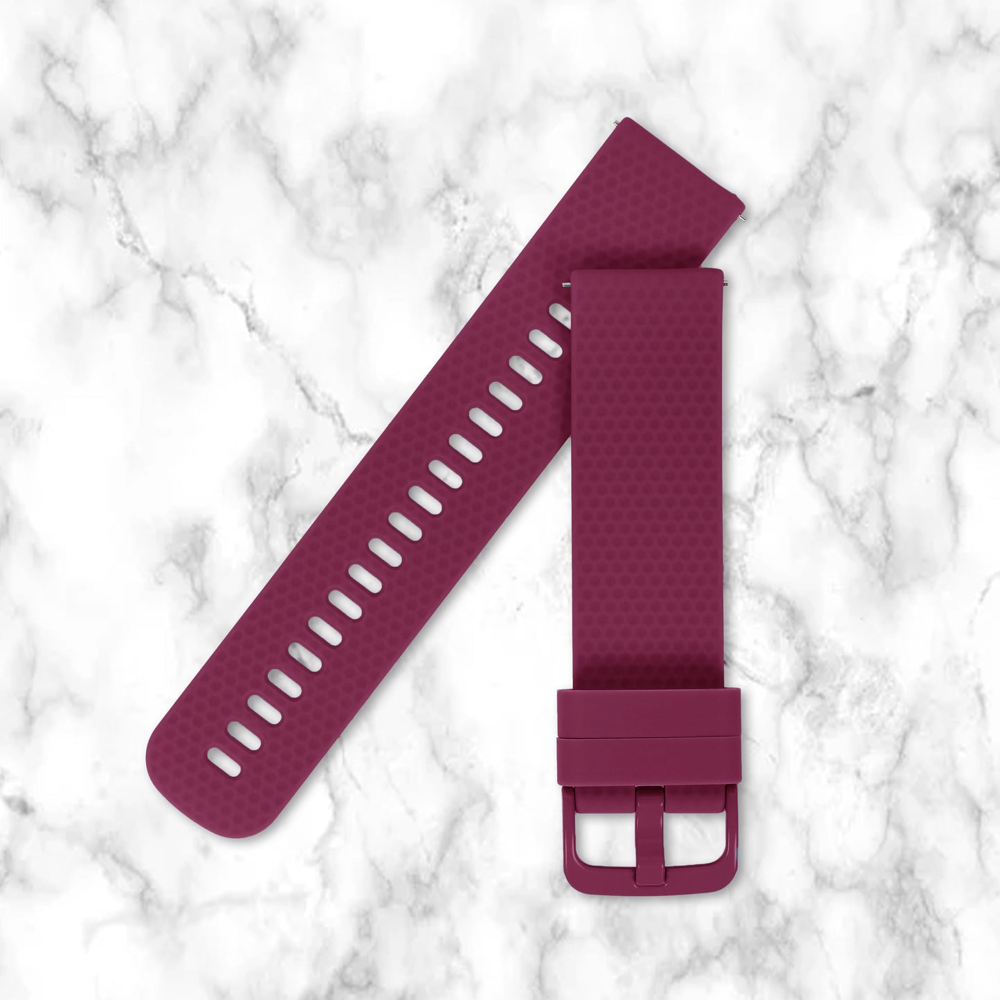 Omax 22 MM Maroon Ribbed Premium Grade, super flexible, Textured and smooth silicon watch strap and band compatible with All smart, digital and analog watches FSS08-MN-22-MN