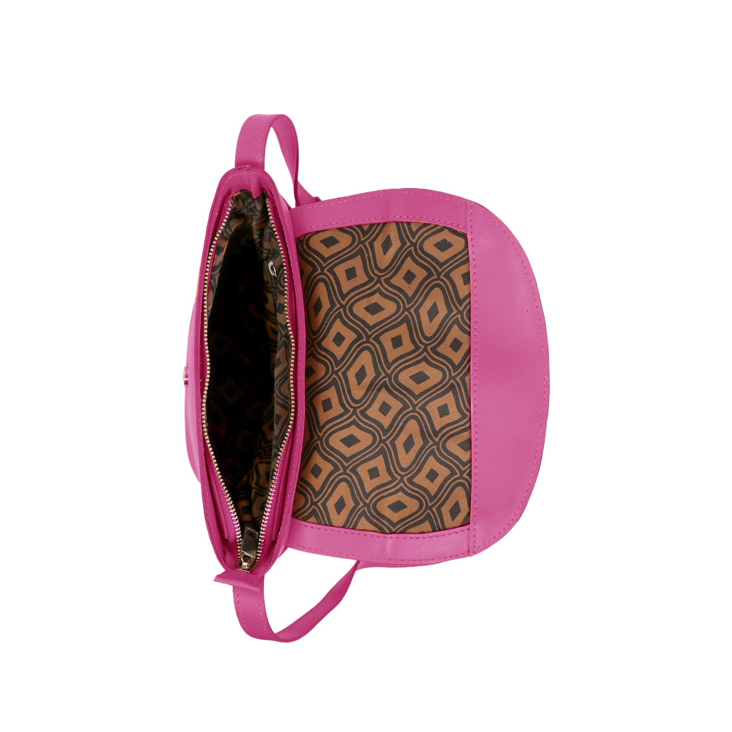 Omax Pink Color Genuine Leather Mini Sling Handbag for Women FL54