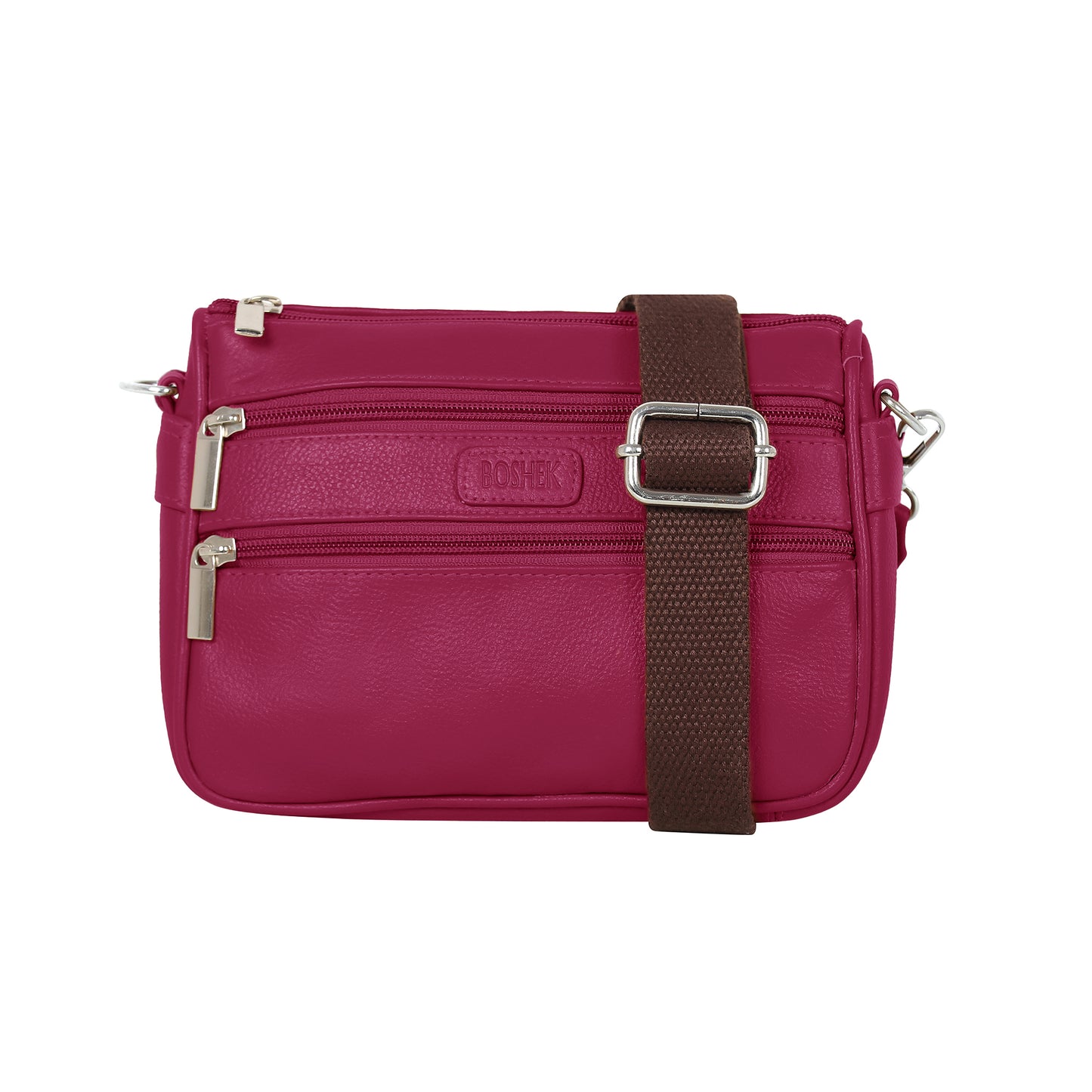 Boshek Maroon Color Genuine Leather Mini Sling Cross Body Bag FL65